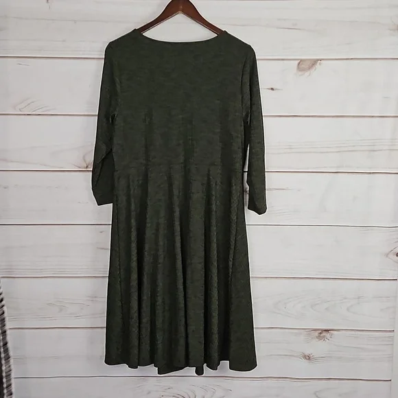 Torrid Mini Ribbed Knit Faux Wrap Olive Green Dress - Size 1